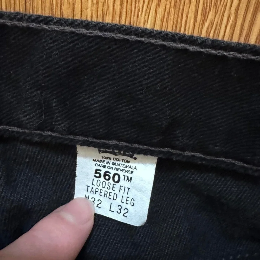 Levi's Men's Jeans 560 Black Vintage Tapered Fit 90s Measures 31x32